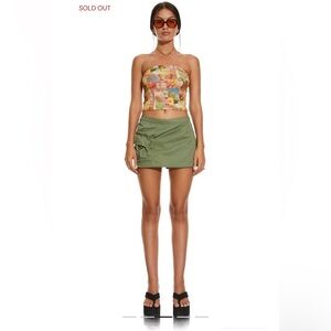 Motel x Barabra Shae Bandeau Top in 90’s Tropical Collage